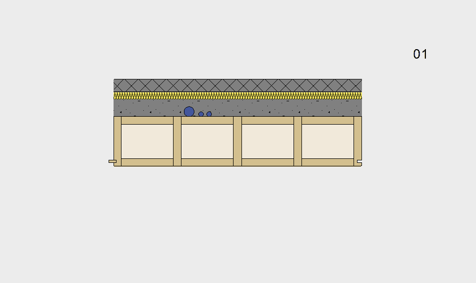  Installationen in Fussbodenaufbau auf Lignatur Element 01